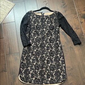 Vince Camuto Black and Cream Lace Dress